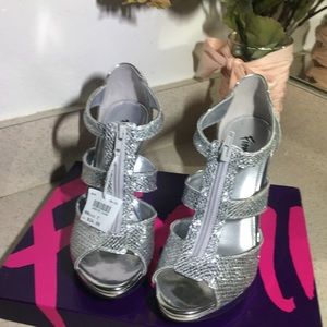 Silver high heels